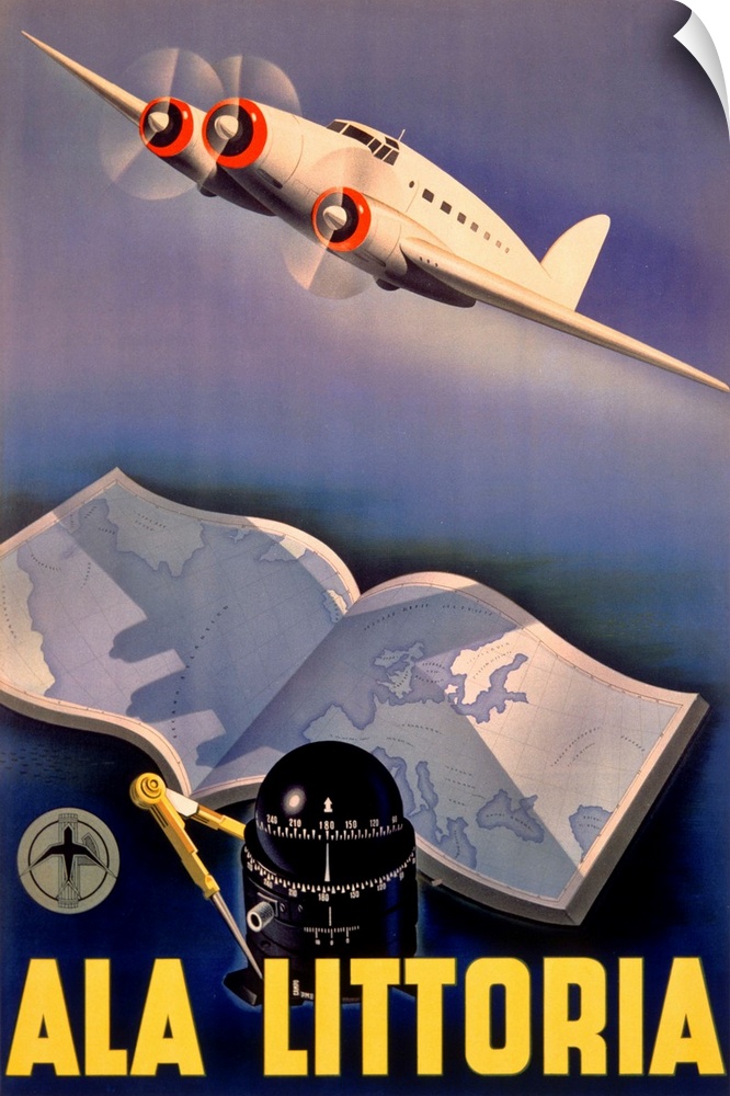 Ala Littoria, Airline, Vintage Poster