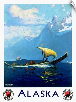 Alaska, Northern Pacific, Vintage Poster