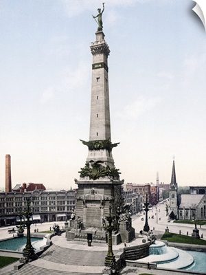 Army and Navy Monument Indianapolis Indiana Vintage Photograph