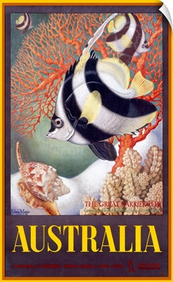 Australia Great Barrier Reef, Vintage Poster, by Eileen Mayo