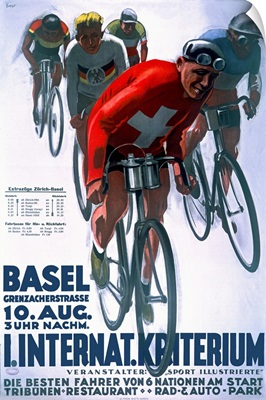 Basel, International Bike Race, Vintage Poster