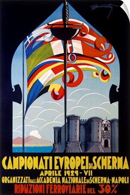 Campionatie Europei di Scherma, Vintage Poster