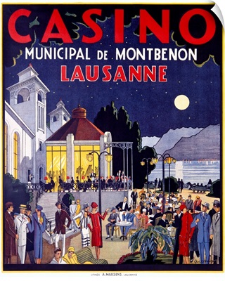 Casino Lausanne, Vintage Poster, by Jacomo