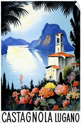 Castagnola Lugano, Lake Resort, Vintage Poster