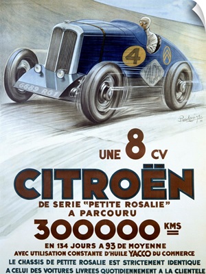 Citroen, Une 8 CV, Vintage Poster, by Louys
