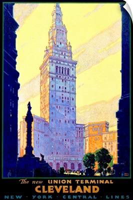 Cleveland Union Train Terminal Vintage Advertising Poster