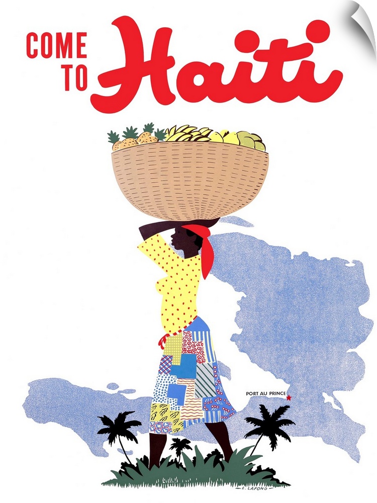 Come to Haiti, Vintage Poster, by E. LaFond
