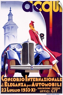 Concorso di Eleganza per Automobili, Vintage Poster, by F. Romoli