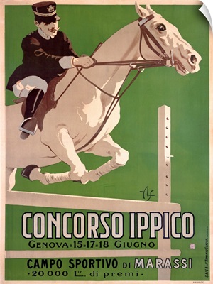 Concorso Ippico, Campo Sportivo di Marassi, Vintage Poster