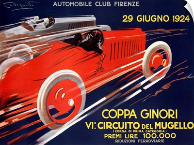 Coppa Ginori, Automobile Race, Vintage Poster