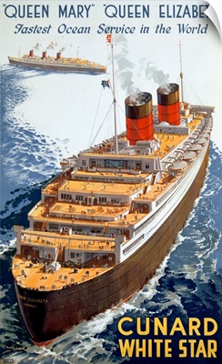 Cunard, White Star, Vintage Poster