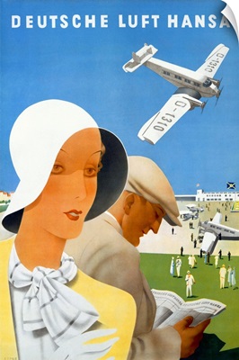 Deutsche Luft Hansa, Airlines, Vintage Poster