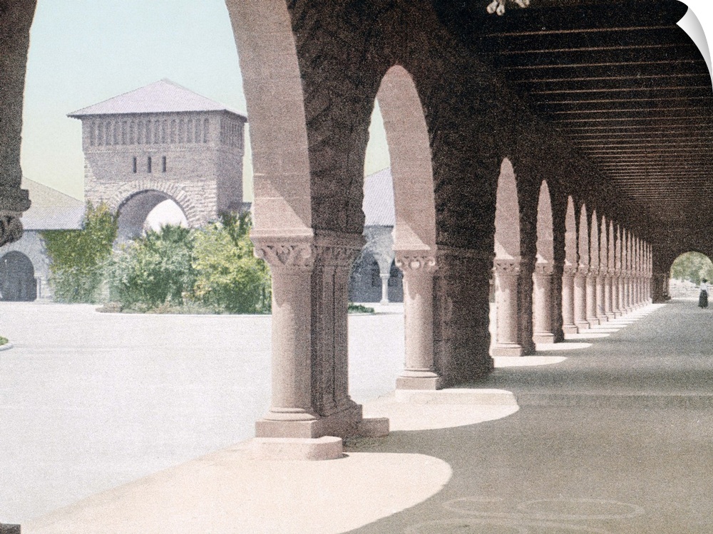 East Side of Quadrangle Leland Stanford Jr. University California Vintage Photograph