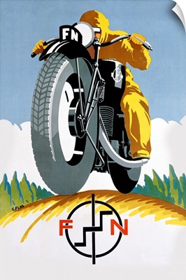 FN, Motorcycle, 1925, Vintage Poster