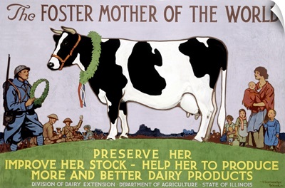 Foster Mother of the World, Vintage Poster, by Richard Fayerweather Babcock
