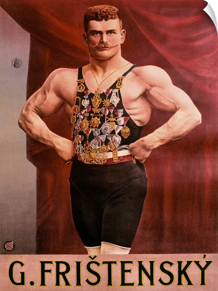 Fristensky, Strong Man, Vintage Poster
