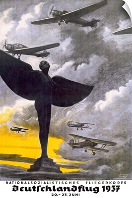 German, airplanes, 1937, Vintage Poster
