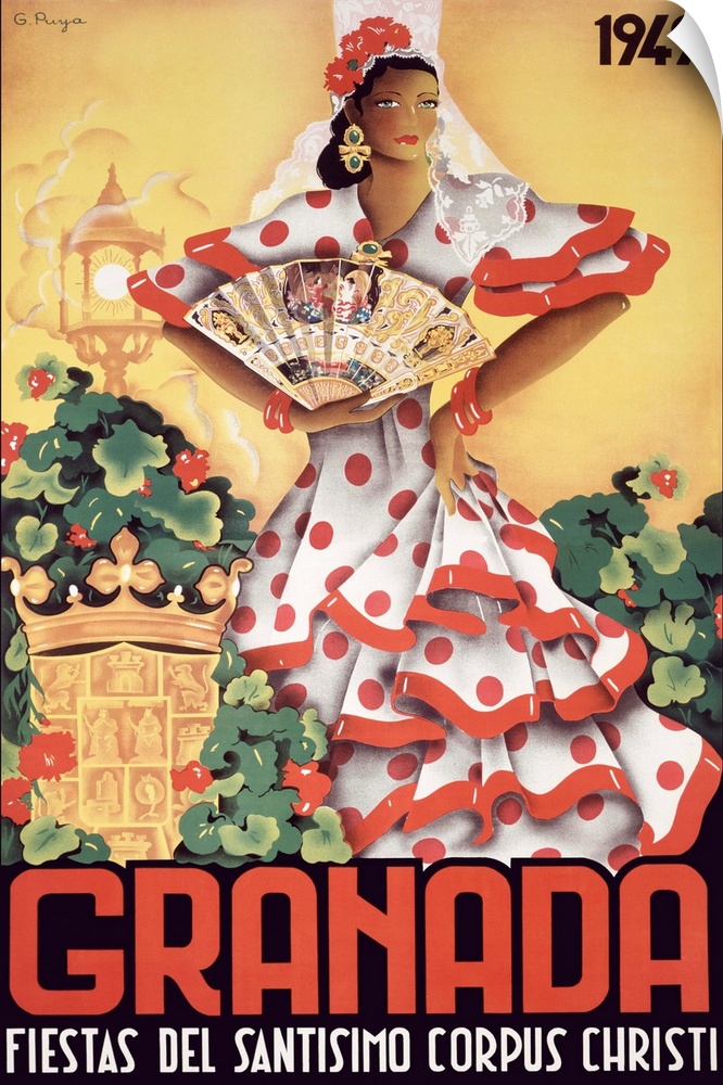 Granada Fiestas Del Santisimo, Vintage Poster, by Puya