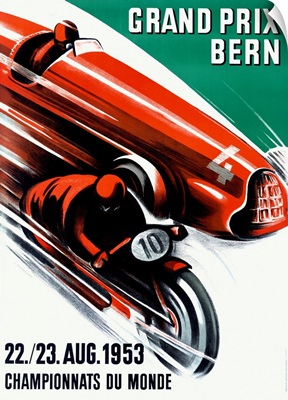 Grand Prix, Bern, 1953, Vintage Poster, by Ernst Ruprecht