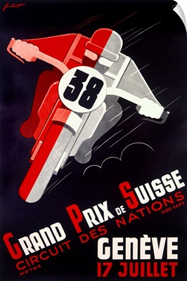 Grand Prix, Suisse, Circuit Des Nations, Vintage Poster