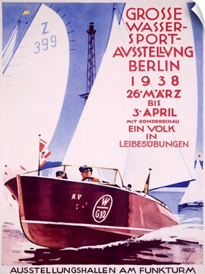 Grosse Wasser Sport, Berlin, 1938, Vintage Poster