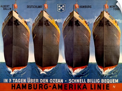 Hamburg Amerika Linie, Vintage Poster