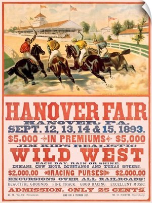 Hanover Fair Horse Race, Wild West, Vintage Poster
