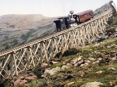 Jacobs Ladder Mt. Washington Railway White Mountains New Hampshire Vintage Photograph