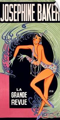 Josephine Baker, La Grande Revue, Vintage Poster, by Louis Gaudin