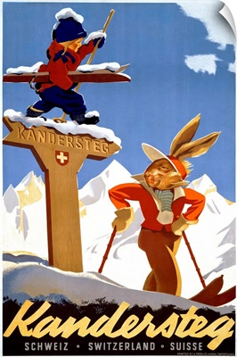 Kandersteg, Schweiz, Switzerland, Vintage Poster