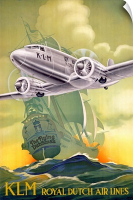 KLM, Royal Dutch Airlines, Vintage Poster