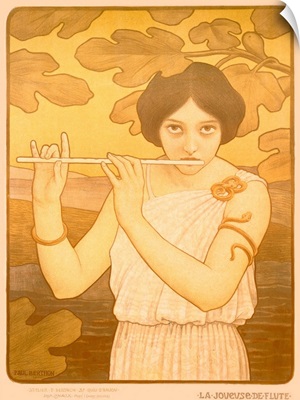 La Joyeuse de Flute, Vintage Poster, by Paul Berthon