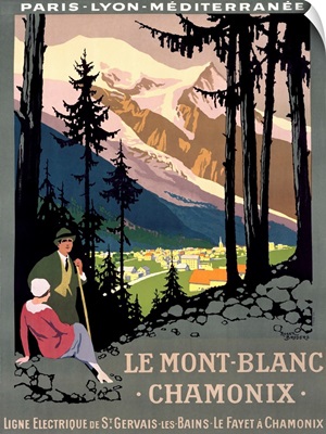 Le Mont Blanc Chamonix, Vintage Poster, by Roger Broders