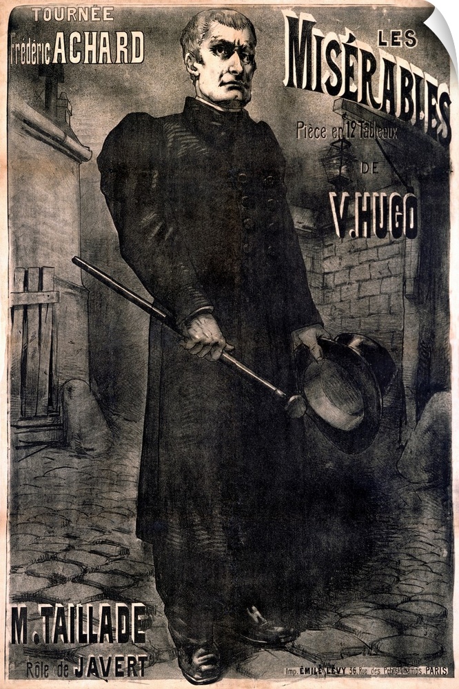 Les Miserables, 1899, Vintage Poster
