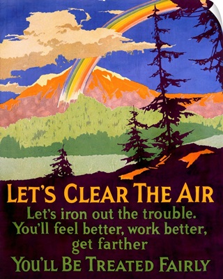 Lets Clear the Air, motivational, Vintage Poster