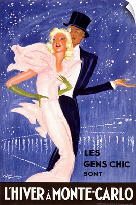 LHiver a Monte Carlo, Vintage Poster, by Jean Gabriel Domergue