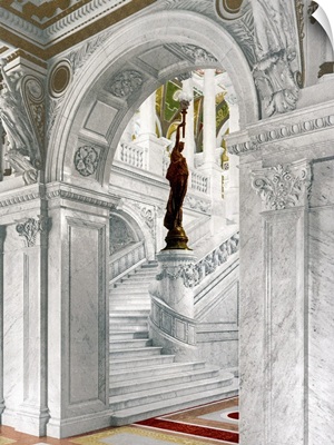 Library of Congress North Staircase Central Stair Hall Vintage Photograph