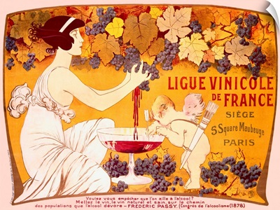 Ligue Vinicole de France, Vintage Poster, by Manuel Orazi