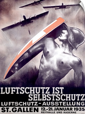 Luftschutz ist Selbstschutz, St. Gallen, Vintage Poster, by Otto Baumberger