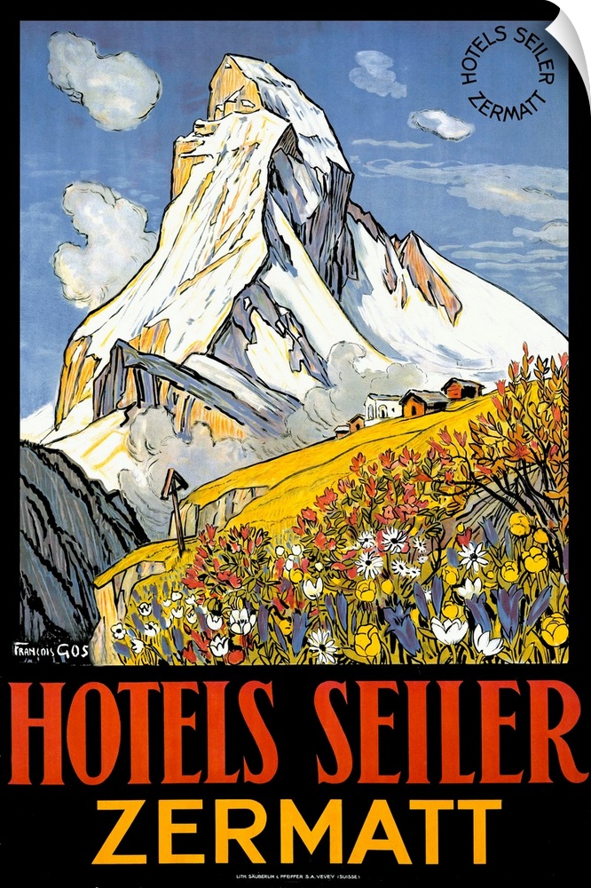 Matterhorn, Hotel Seiler, Vintage Poster, by Gachons