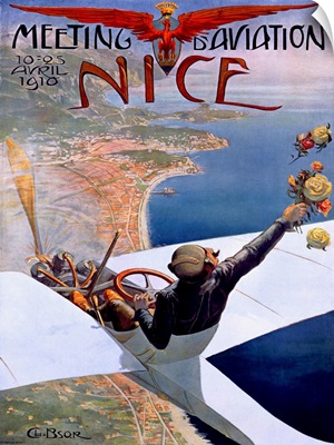 Meeting d'Aviation/ Nice Vintage Advertising Poster