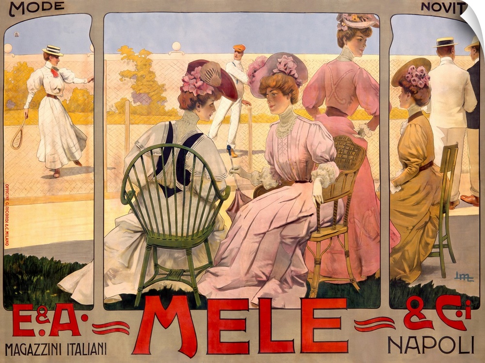 Italian Vintage Poster, Mele Cover, Tennis