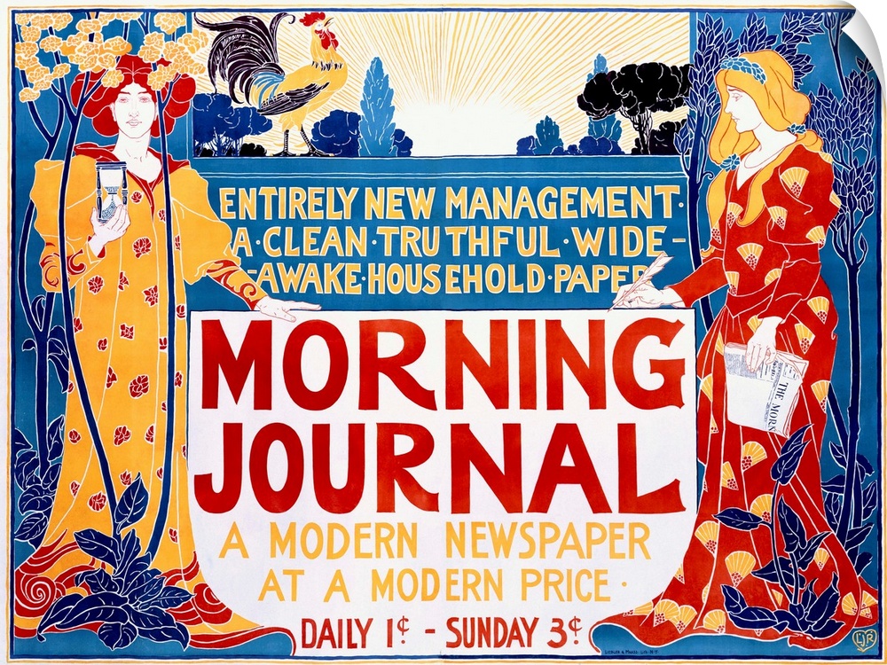 Morning Journal, Newspaper, Vintage Poster, by Louis John Rhead