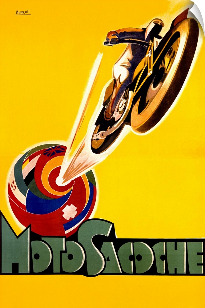 Moto Sacoche, Vintage Poster, by Marcello Nizzoli