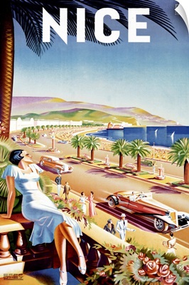Nice Riviera Beach Resort Vintage Advertising Poster
