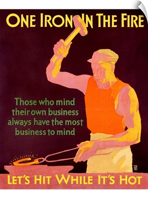 One Iron in the Fire, Vintage Poster, by Willard Frederic Elms
