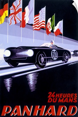 Panhard Le Mans, Automobile Racing, Vintage Poster