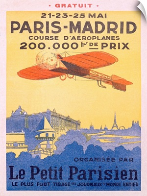 Paris Madrid, Le Petit Parisien, Vintage Poster