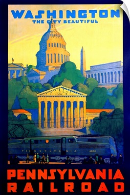 Pennsylvania Railroad, Washington D.C., Vintage Poster, by Grif Teller