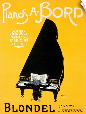 Pianos A. Bord, Vintage Poster, by P.F. Grignon